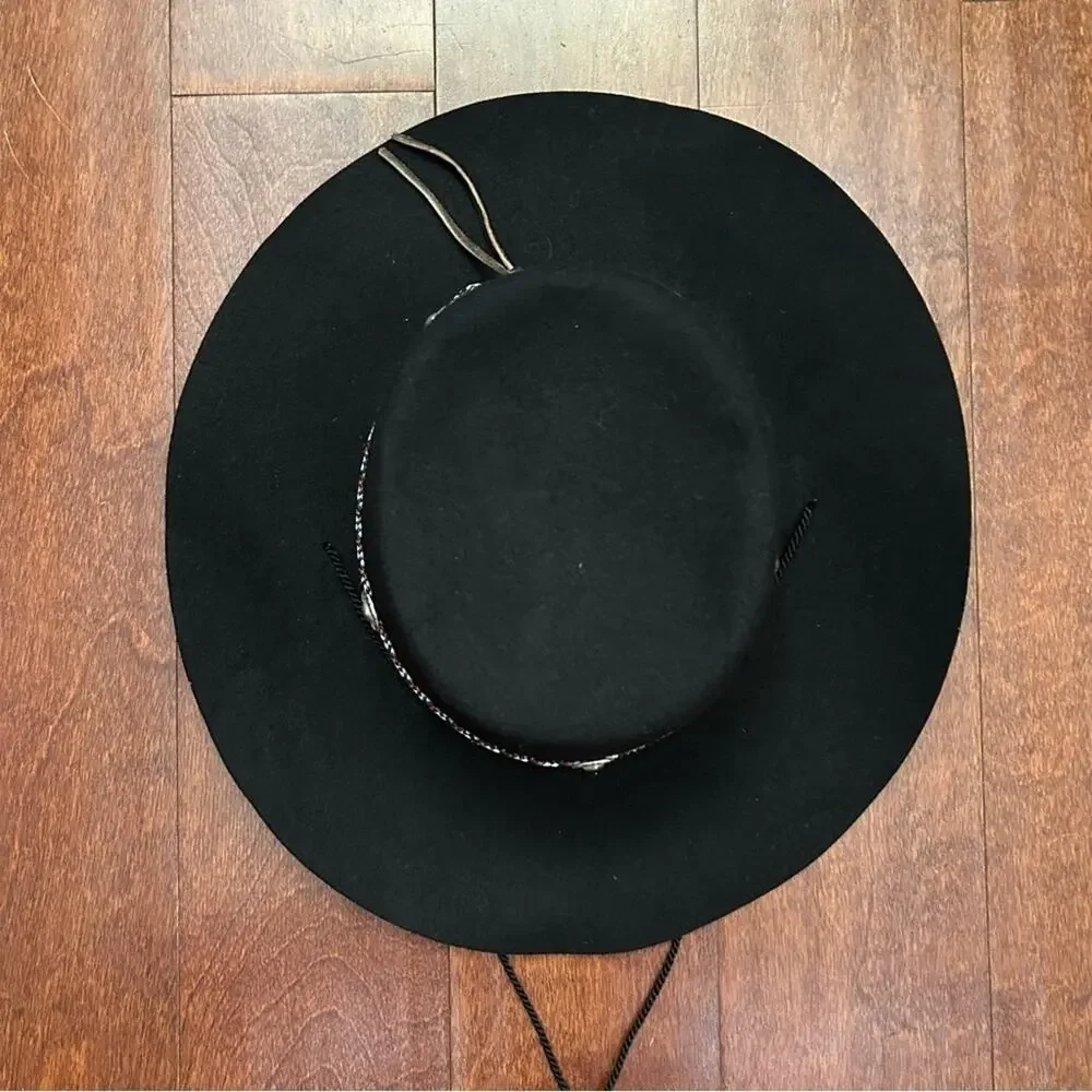 Vintage Golden Gate Hat & Cap Co. Black 100% Wool Western “Bolero”Hat, Size XL